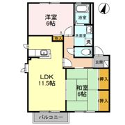 ハーモニーハイツ A棟の間取り画像