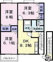 イースト丸亀 Dの間取り画像