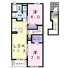 リヴァーサ Bの間取り画像