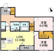 プリマフルール彩都 B棟の間取り画像