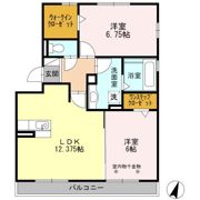 プール ボヌール Bの間取り画像