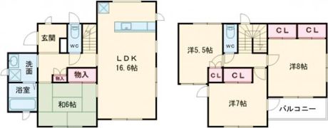 福田町貸家の間取り画像