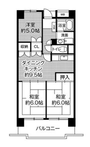 ビレッジハウス高美が丘タワー1号棟の間取り画像