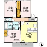 クローバーハイツ8 B棟の間取り画像