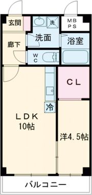 サニーハイツ．Kの間取り画像