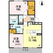 Clair Pine(ｸﾚｰﾙ ﾊﾟｲﾝ)の間取り画像