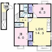 ロイヤルパークBの間取り画像
