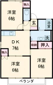 蓮花寺ハイツ Aの間取り画像