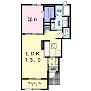 ヴィオラ 堂本の間取り画像