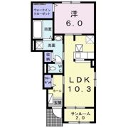 ソレアード花月の間取り画像