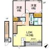 リバブル北高下B棟 Bの間取り画像