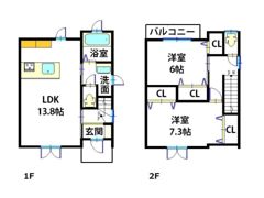 メゾンクレスト神辺川南Ⅰの間取り画像