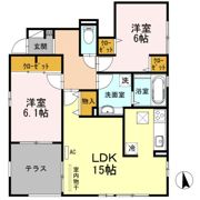 プレジール美沢 Fの間取り画像
