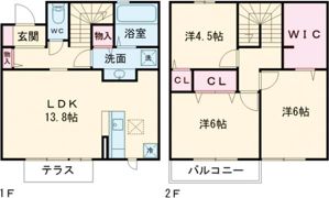 フローラ本城 A棟の間取り画像