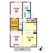 メルヴェイユ Bの間取り画像