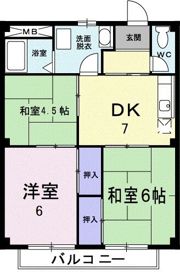 レピュートおんつかの間取り画像