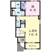 カーサ矢原の間取り画像