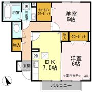 テラスハウスKの間取り画像