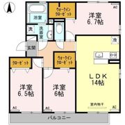 ウィルコート小郡給領町 A・B A棟の間取り画像