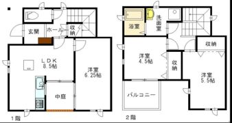 ハーモニーコートの間取り画像