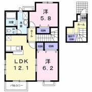 アビタシオン勝瑞Fの間取り画像
