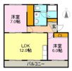 AIRLIX松岡 Bの間取り画像
