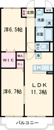 プライムハイツ中島Cの間取り画像