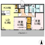 ピュア大里Ⅰの間取り画像
