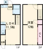 ガク田加藤貸家の間取り画像