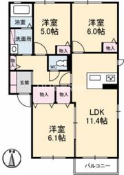 バリュージュ美保 B棟の間取り画像