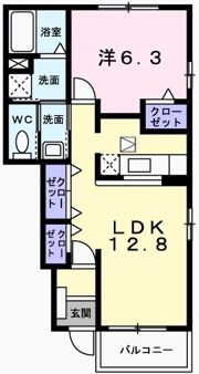 フローラ砥堀Bの間取り画像