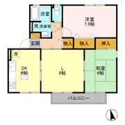 スプリングパーク横田 Cの間取り画像