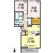 フルール・デ・シャン Bの間取り画像