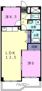 三和平城グランドパレスの間取り画像