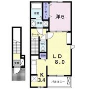 クラール東村 Bの間取り画像