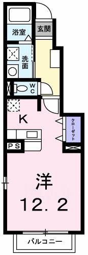 松岡ハイツ Bの間取り画像