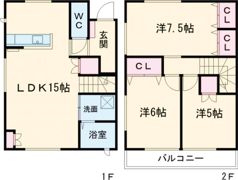 平松本町メゾネットⅢの間取り画像