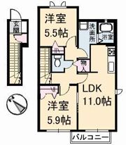 サンハイツ B棟の間取り画像