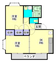 レインボー都北ハイツB棟の間取り画像