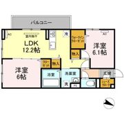 セジュール鵬舟Ⅵの間取り画像