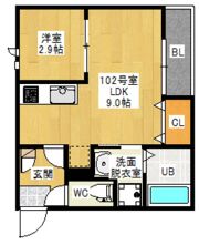 GRANDTIC 赤月（仮GRANDTIC 向洋）の間取り画像