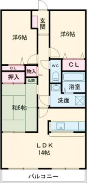 アソシア鳥栖ヴィンテージスクエアの間取り画像