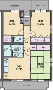 パーシモンスクエアの間取り画像