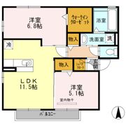 アムルーズ Bの間取り画像