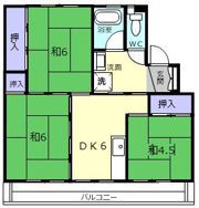 ビレッジハウス上野服部第二1号棟の間取り画像