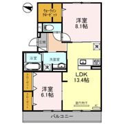 ソレアード嵯峨Ⅱの間取り画像