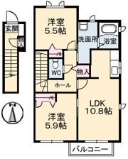 アルファ B棟の間取り画像