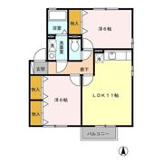 コンフォートハウス B棟の間取り画像