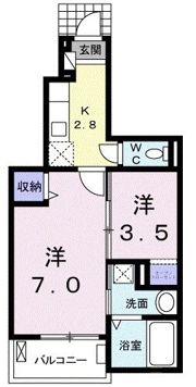 サニーフラットBの間取り画像