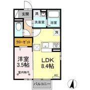 ヴィラージュ松屋Ⅱの間取り画像